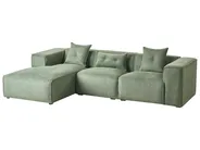 Corner Sofa 3 Seater DOLVA Chenille Dark Green Right Hand_984334