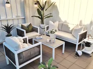 Garden Lounge Set with Table 5 Seater BORELLO Metal White_829113