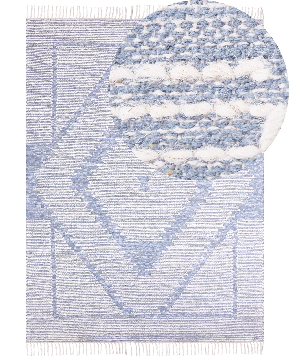 Teppich ANSAR Blau 140 x 200 cm Baumwolle_861023