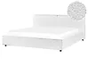 Bett mit Lattenrost Bouclé LINARDS 160 x 200 cm Weiß