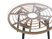 Bistro Set inkl. Kissen LAURETO Polyrattan Naturfarben_812208