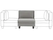 1-Seat Section UNSTAD Fabric Light Grey_936987