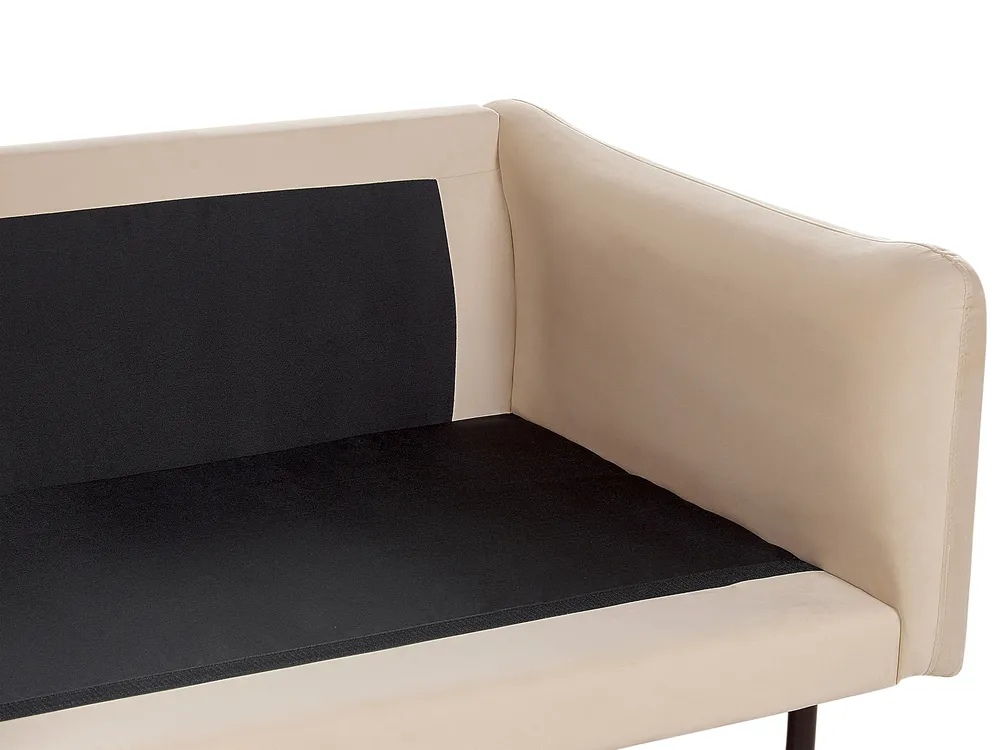 Sofa Set 5-Sitzer VINTERBRO mit Ottomane Samtstoff Beige_897478
