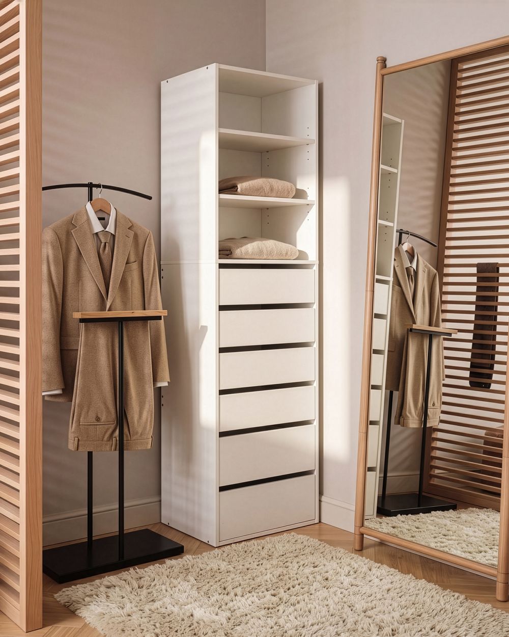 6-lade open kast HAMILTON Wit
