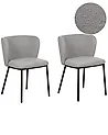 Esszimmerstuhl 2er Set MINA Bouclé Grau