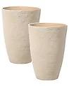 Set mit 2 Blumentöpfen CAMIA 43 cm Beige
