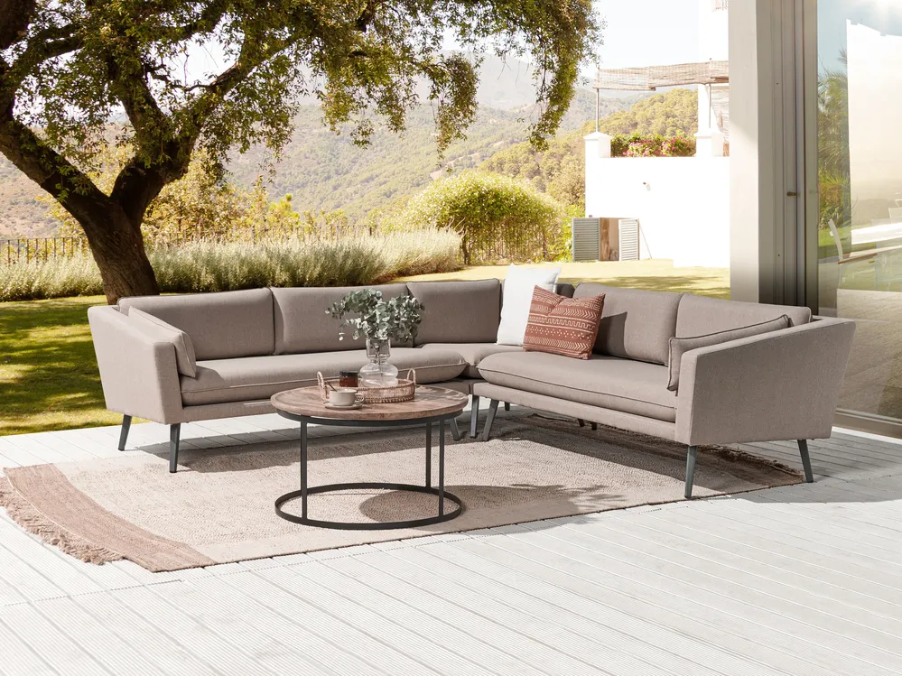 Garden Corner Sofa 5 Seater LORETELLO Beige_872398