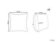 Dekokissen 2er Set ROCHEA 45 x 45 cm Baumwolle Schwarz Streifenmuster_839950
