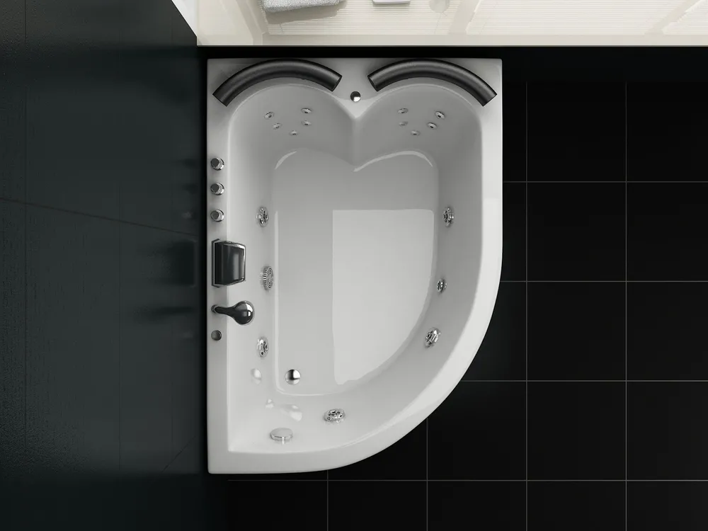 Corner Hot Tub with LED PARADISO 1580 x 1130 mm White Left Hand_680894