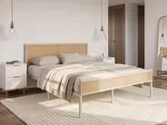 Bett mit Lattenrost Polyrattan AVANTON 160 x 200 cm Beige_1116781