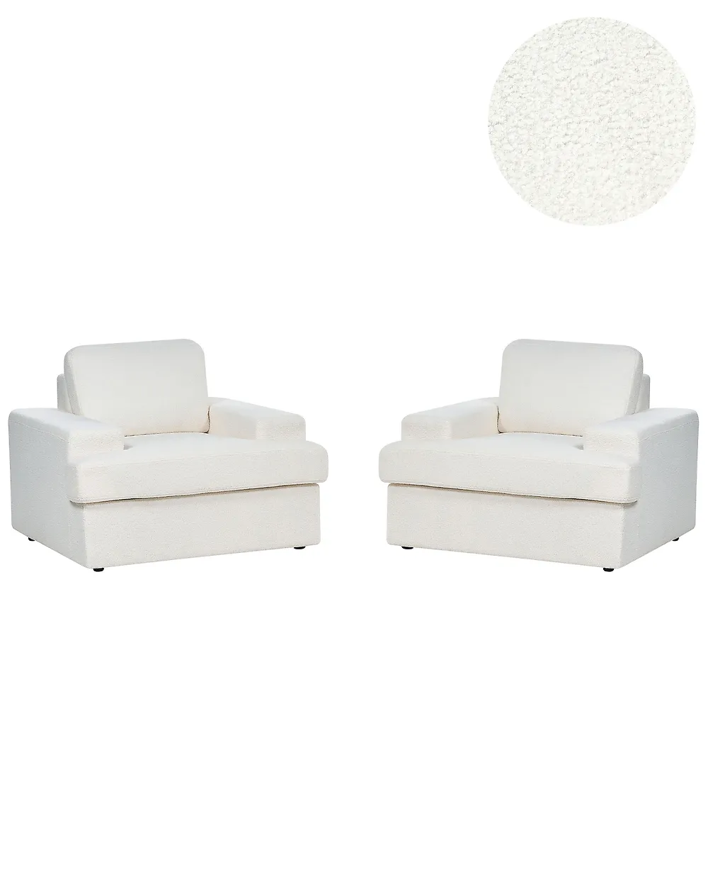 Sessel 2er Set ALLA Bouclé Cremeweiß