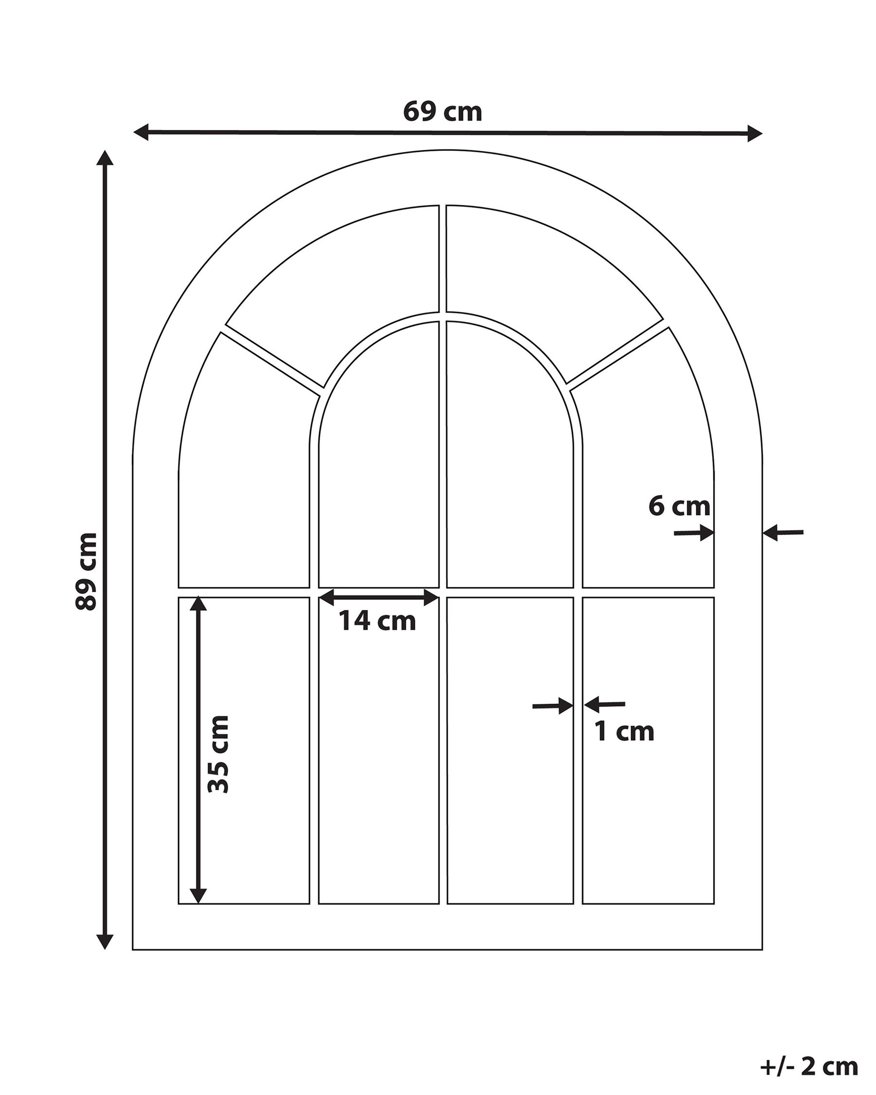 Wandspiegel EMBRY 69 cm 89 cm Metall Schwarz_819034
