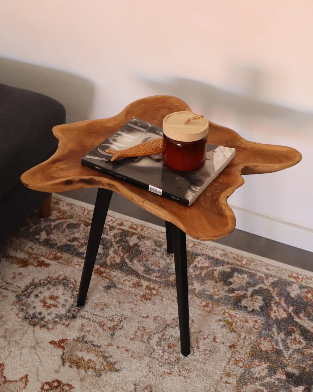 Side Table ELSA Teak Wood Brown_926078