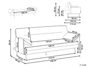 Sofa Bed 3 Seater VAYLA Fabric Light Brown_1056832