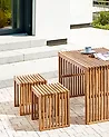 Gartenhocker 2er Set BELLANO Akazienholz Braun