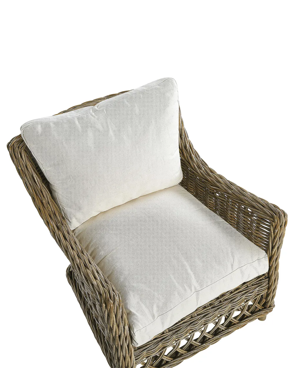 Gartensessel mit Auflagen RIBOLLA mit Fußstütze Rattan Naturfarben_824012