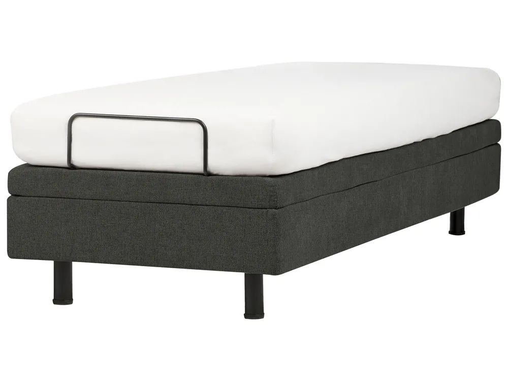 Verstellbares Bett ohne Kopfteil Stoff DUKE II 80 x 200 cm Dunkelgrau_987303