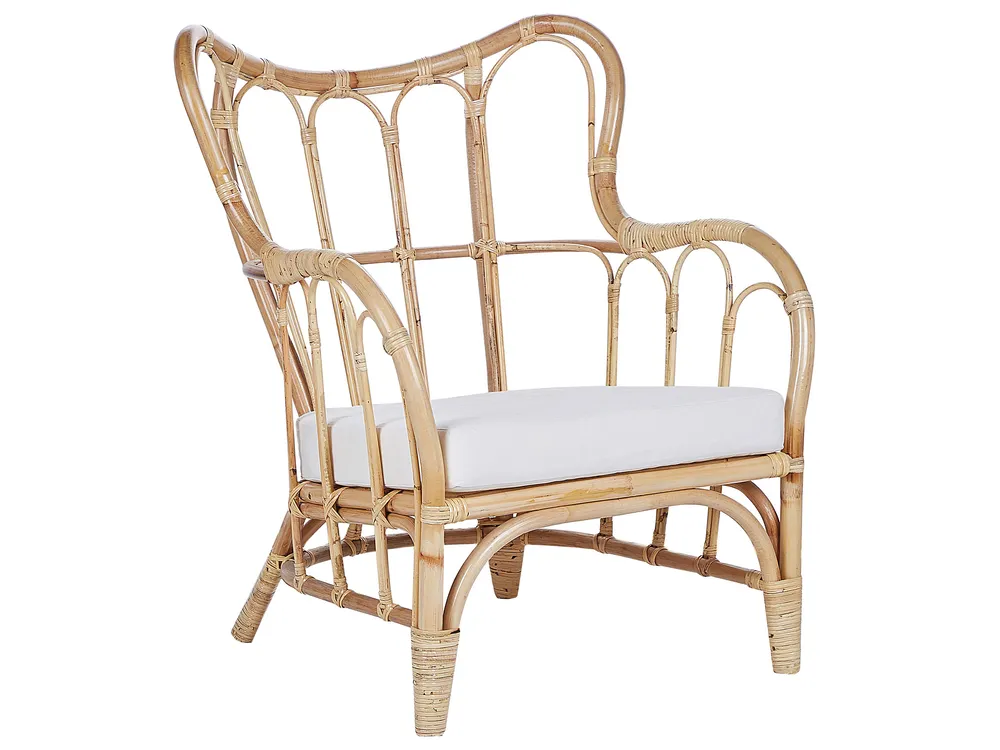 Lounge Set mit Tisch 4-Sitzer BRINDISI Rattan Naturfarben_796592