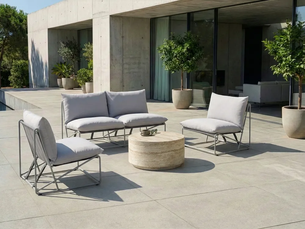 Gartensofa Set 4-Sitzer PICO Metall Grau