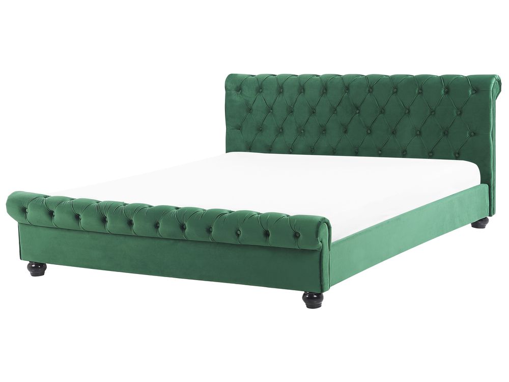 Waterbed Velvet AVALLON 180 x 200 cm (EU Super King) Emerald Green