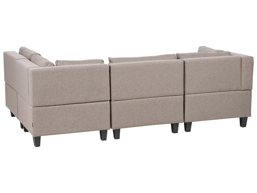 Canapé d'angle modulable 4 places UNSTAD Tissu Marron Côté gauche_924894