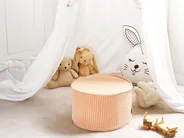 Pouf ZIKRIA Samtstoff Pfirsichrosa_950302