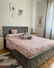 Bett mit Stauraum AMIENS Samtstoff Grau 180 x 200 cm_929931