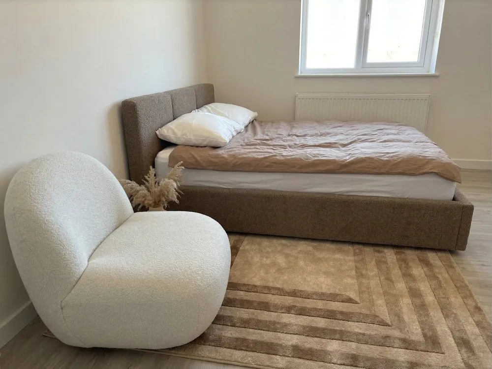 Bett mit Stauraum BOUSSE Bouclé Taupe 140 x 200 cm_1064391