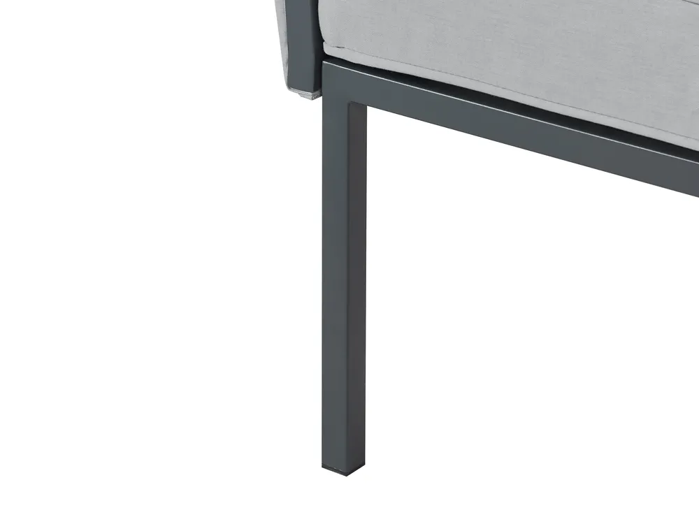 Lounge Set mit Tisch 5-Sitzer SKALA Metall Dunkelgrau_934693