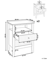 Set of 2 Bedside Tables ASSISI White_1070089