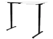 Eckschreibtisch elektrisch höhenverstellbar DESTINES 160 cm 109 cm Weiß / Schwarz rechtsseitig_927819
