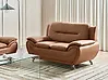 Sofa 2-Sitzer LEIRA Kunstleder Goldbraun