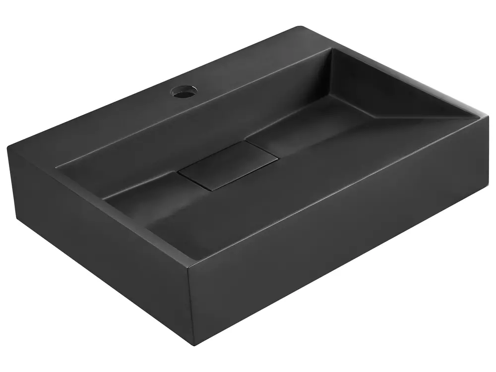 Hängewaschbecken QUENKO 50 x 38 cm Mineralguss Schwarz