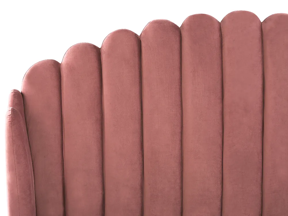 Bett mit Lattenrost Samtstoff AMBILLOU 140 x 200 cm Rosa_857080