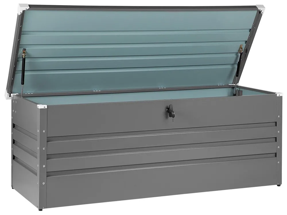 Aufbewahrungsbox CEBROSA 165 cm 70 cm Metall Grau