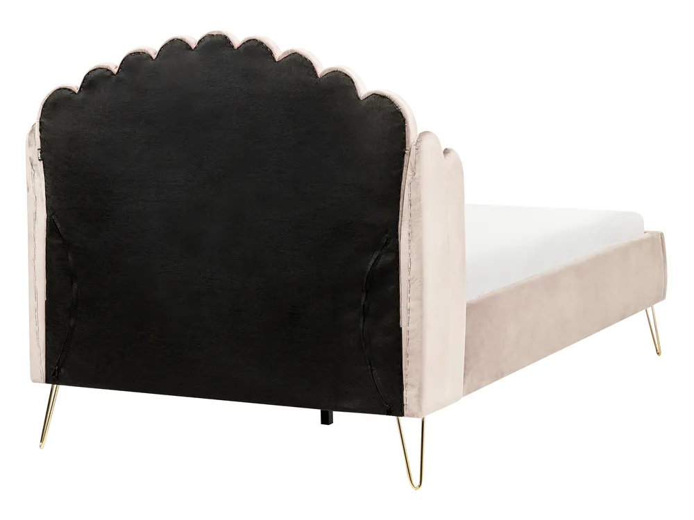 Bett mit Lattenrost Stoff AMBILLOU 120 x 200 cm Hellbeige_1014273