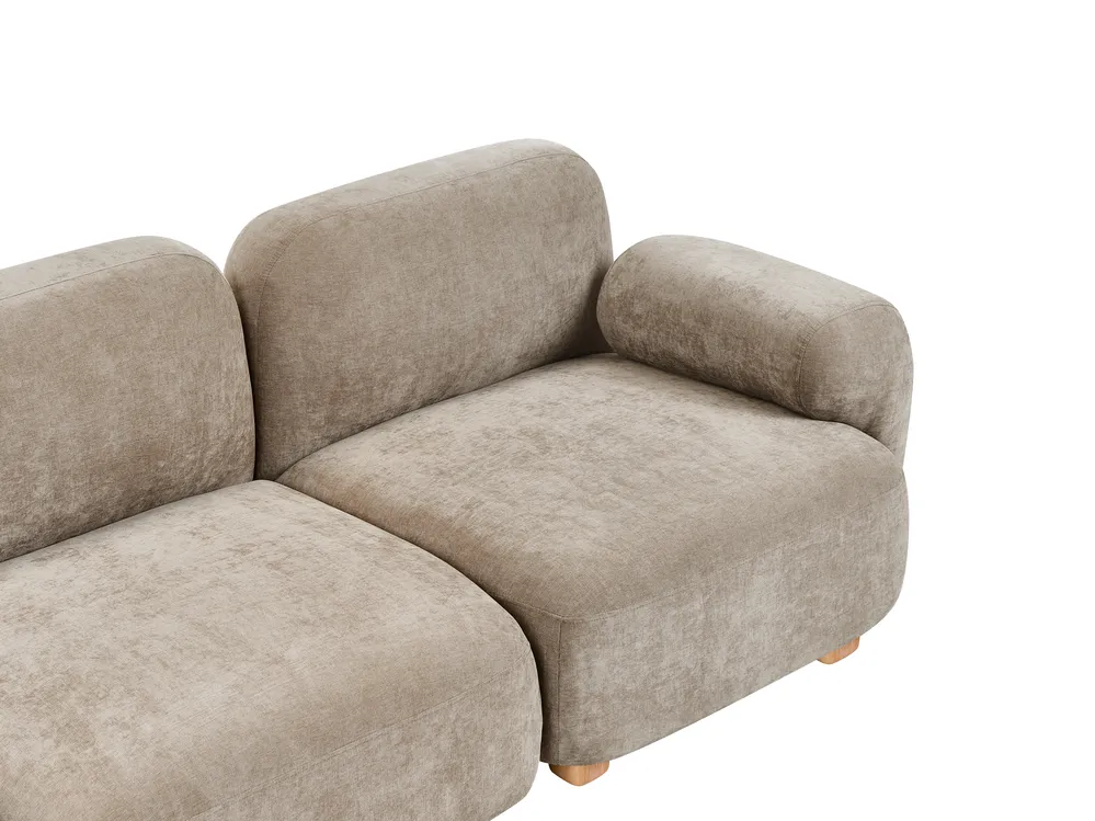 Modulsofa 3-Sitzer AMLI mit Ottomane Stoff Beige_1070334