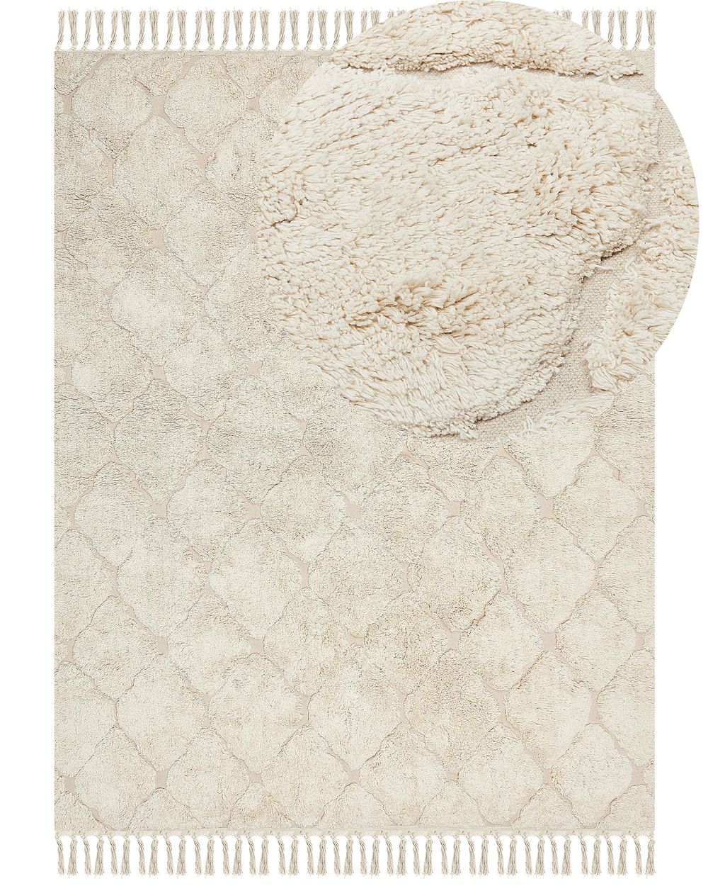 Teppich SILCHAR Beige 160 x 230 cm Baumwolle