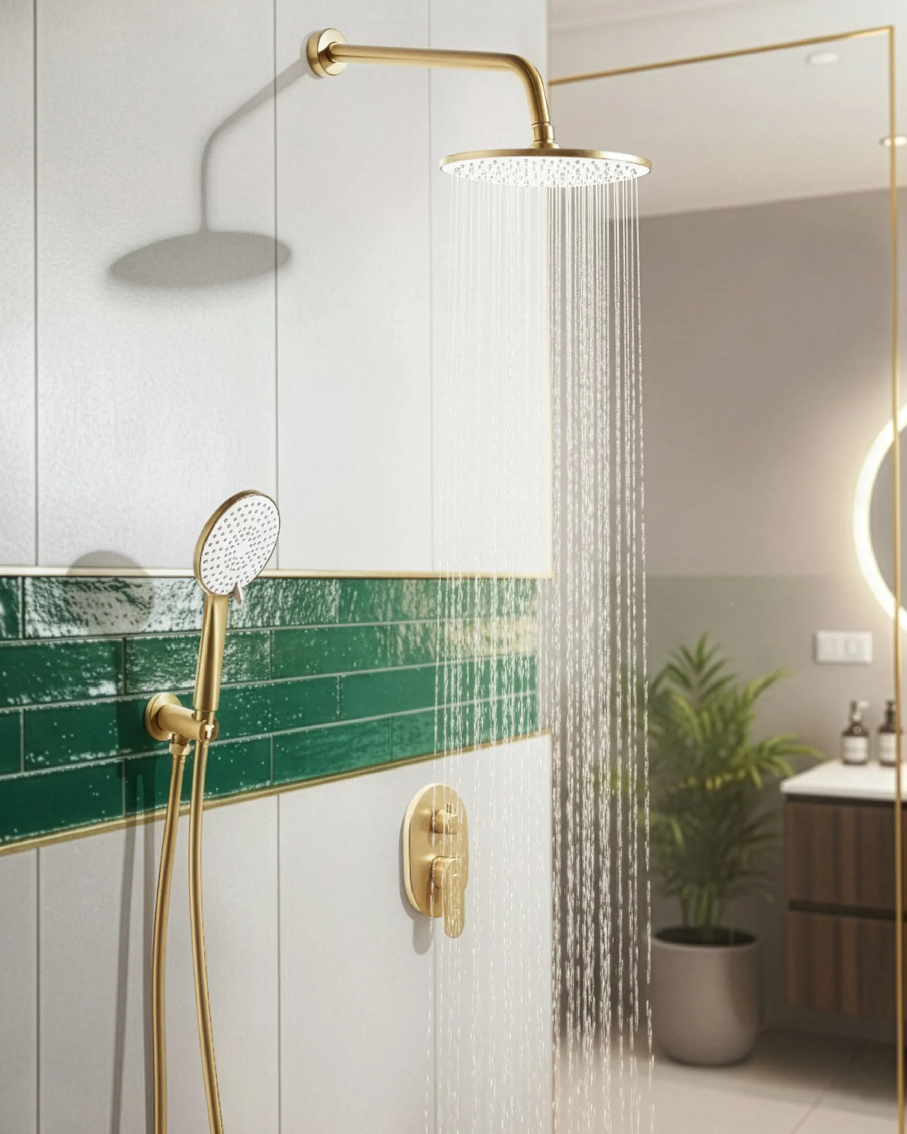 Einbau-Duschset mit Regendusche TINGUIRIRICA Gold_1000446