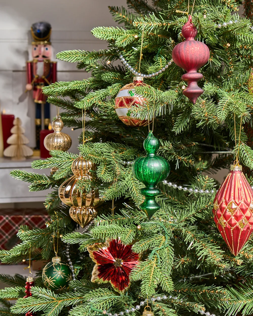Weihnachtskugel 70er Set TWINKLE Glas Rot / Grün_1027880