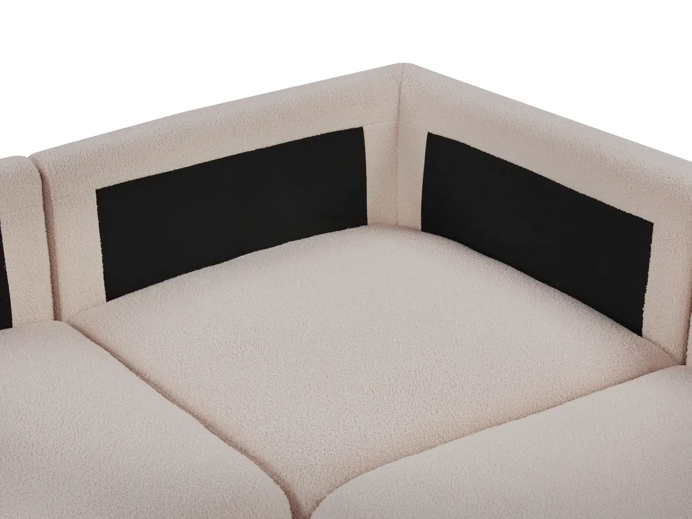 Modul Ecksofa 5-Sitzer KIVVIK mit Ottomane Bouclé Beige linksseitig_1045831