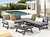 Garten Ecksofa mit Tisch 5-Sitzer COCCORINO Metall Grau