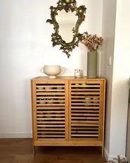 Shoe Storage Cabinet MIDWOOD Bamboo Wood Light Brown_982862