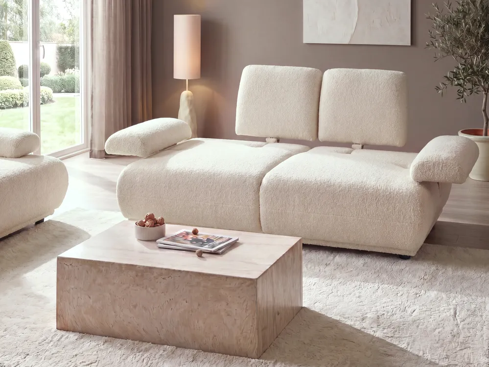 Sofa 2-Sitzer NACKA Bouclé Cremeweiß_1056743
