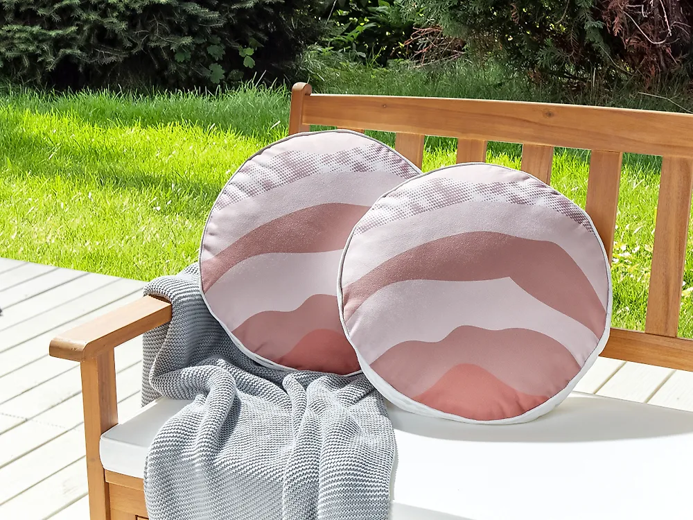Set of 2 Outdoor Cushions CAMPEI Abstract Pattern 40 x 40 cm Pink_1187967