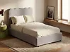 Bett mit Stauraum NANTERRE Chenillegewebe Taupe 120 x 200 cm
