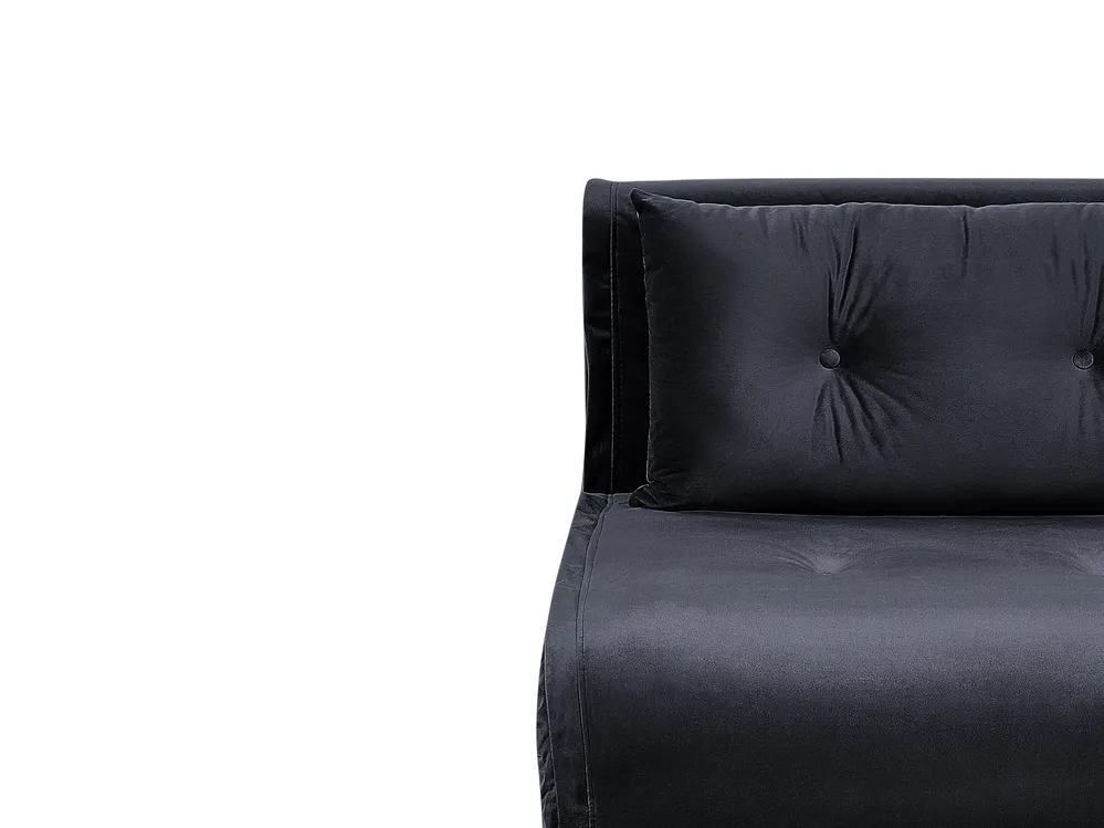 Sofa Bed 2 Seater VESTFOLD Velvet Black_851091