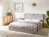 Bett mit Stauraum NANTERRE Chenillegewebe Taupe 180 x 200 cm