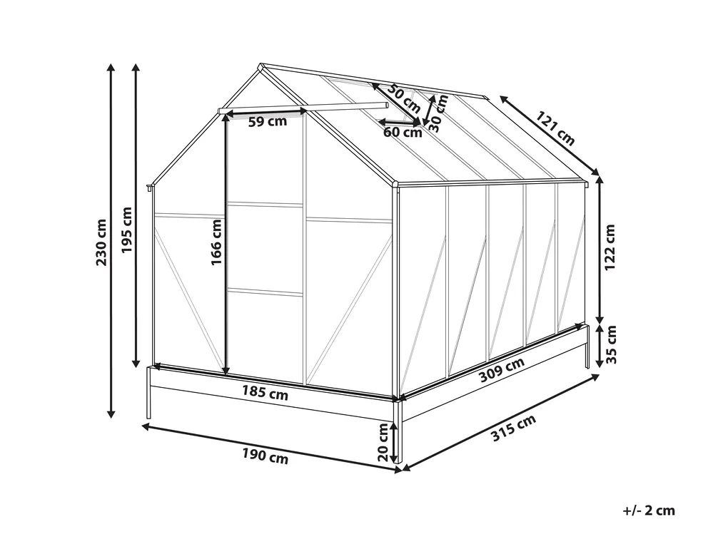 Garden Greenhouse APULIA 190 cm 315 cm Silver_1005337