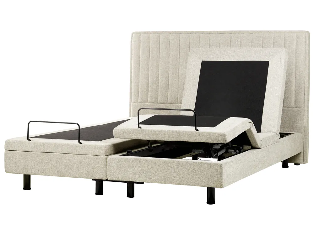 Bett verstellbar Stoff DUKE II 180 x 200 cm Beige_989038